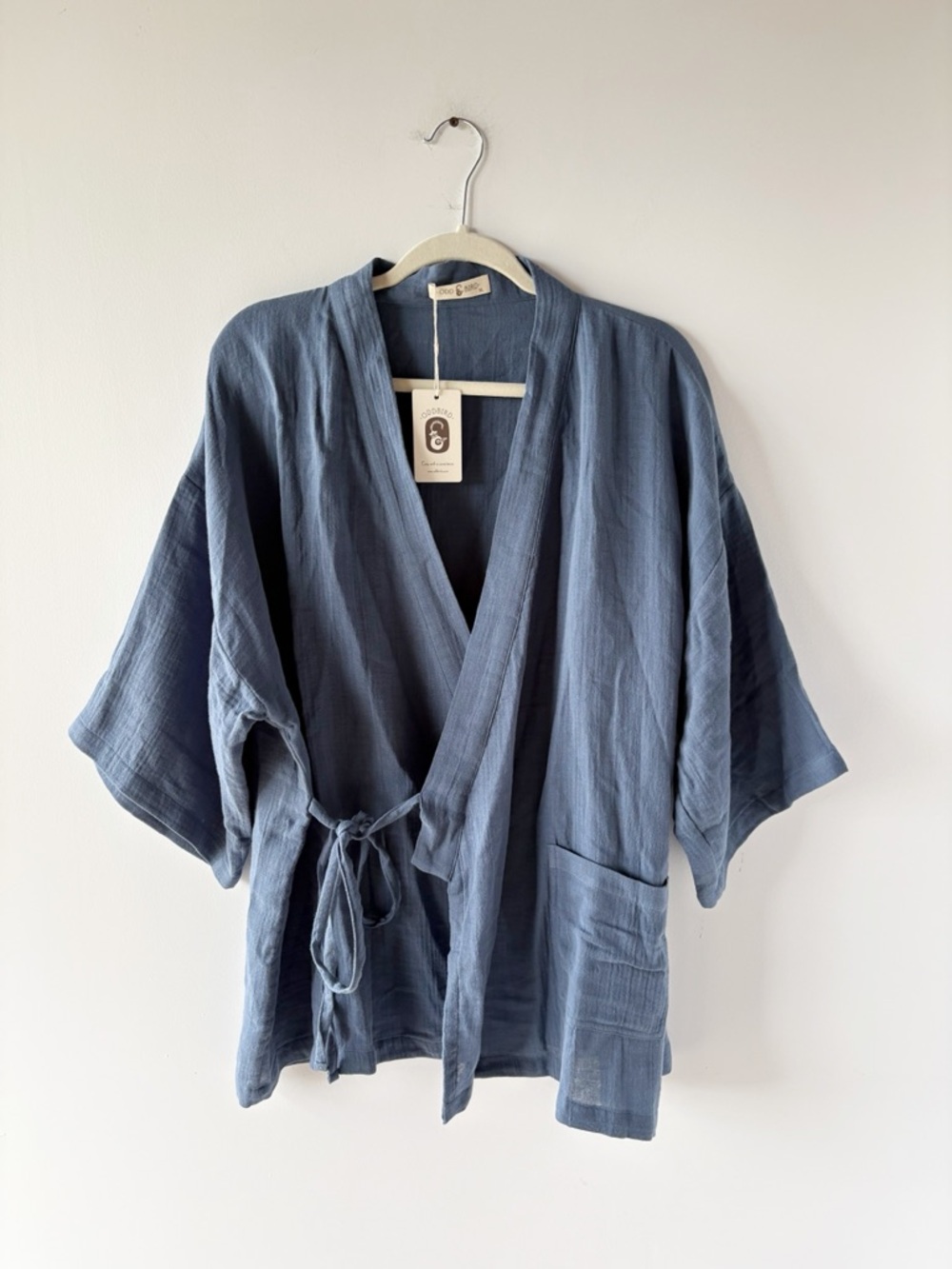 NWT Oddbird Co Kardes Loungewear Separates Top Not Quiet Electric Blue Cotton XL